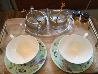 Tea Set With Very Old Sugar And Creamer 
