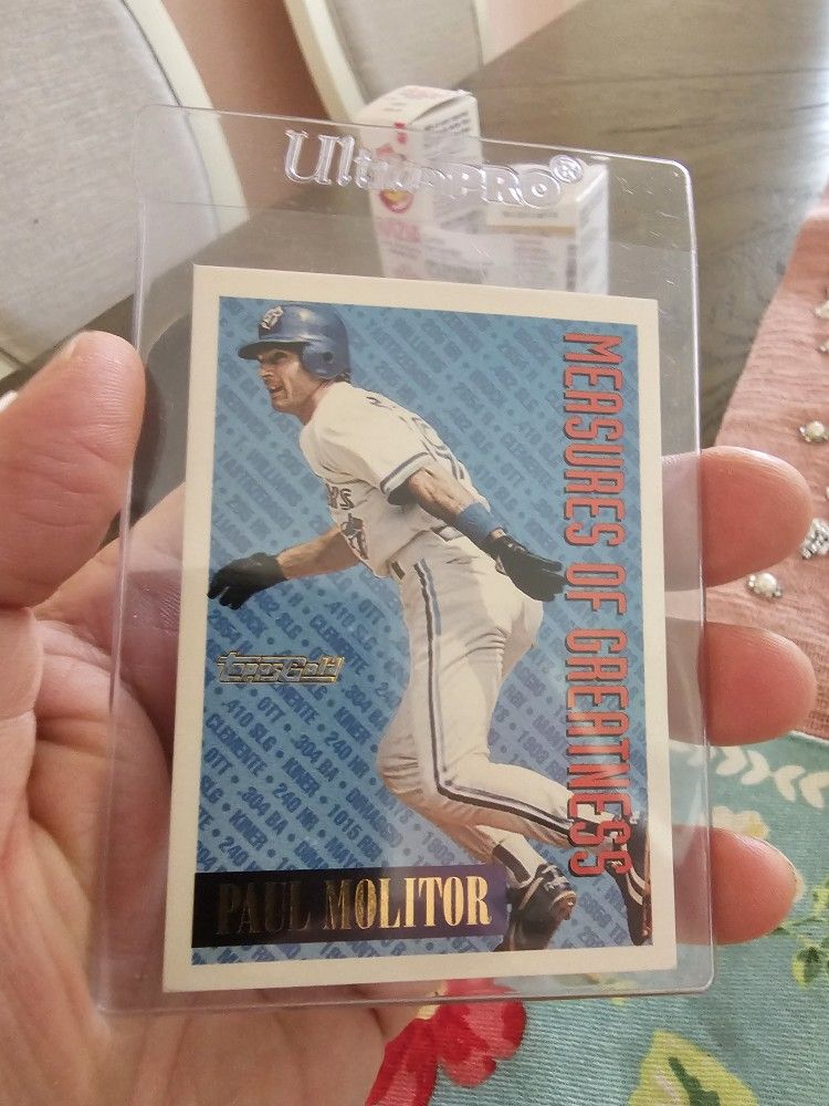 Paul Molitor Toronto Blue Jays '94 Topps Measures Of Greatness Gold Parallel '94 Topps Measures Of Greatness Baseball Cards