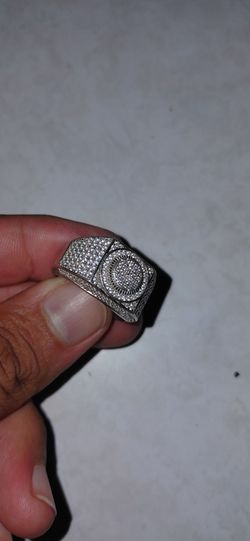 Silver n mosianitte rings size 9 and 10