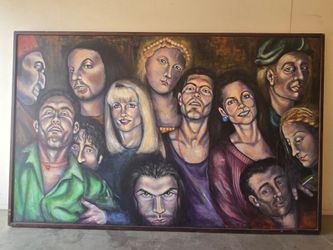 Original Signed Framed Portrait Painting - Large Wall Art