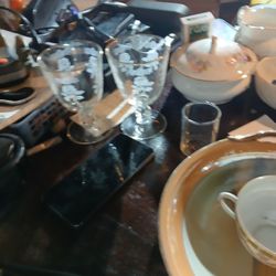 Rose Eched  drinking glasses 2-Piece set$15