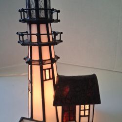 The Carolina Stained Glass Lighthouse Signed And Numbered 