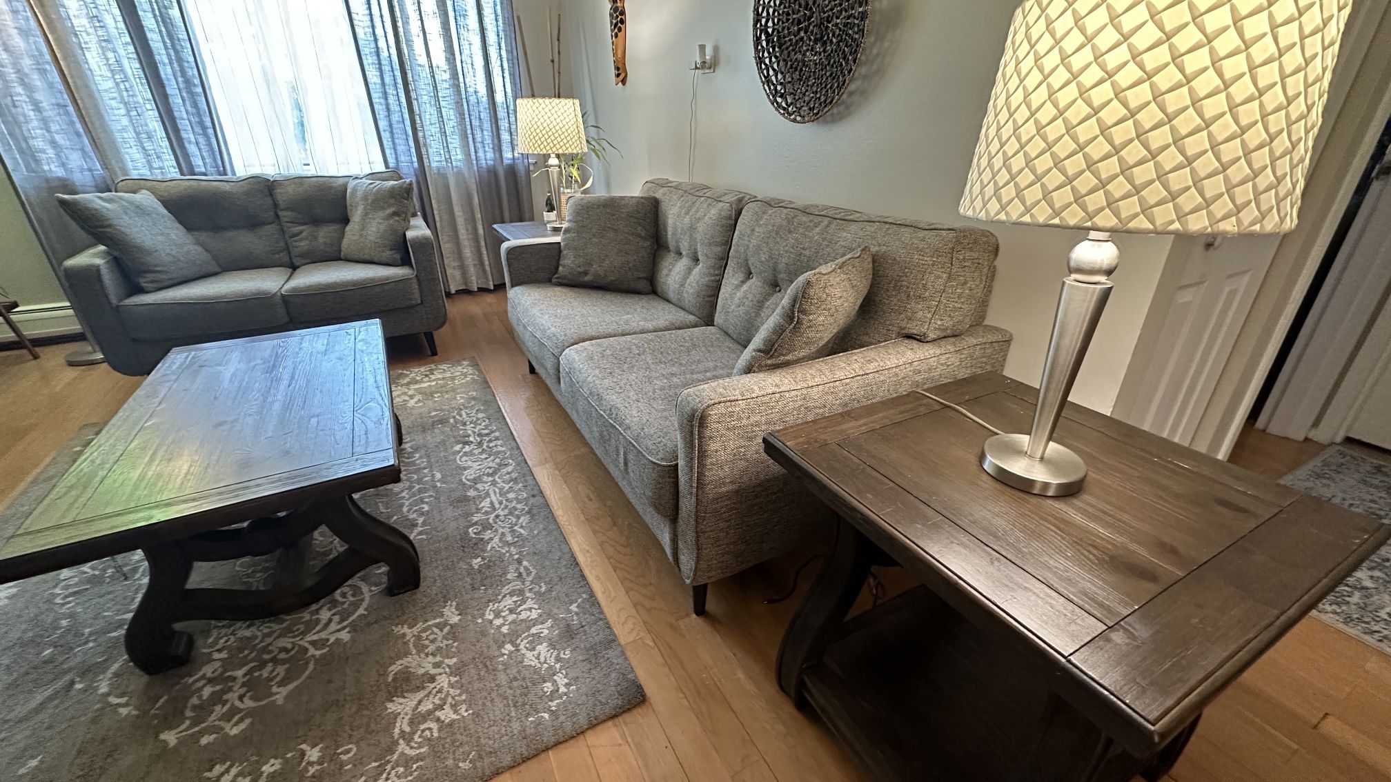 Sofa And Loveseat With Tables; And A FREE rug! Moving Help Is Available!