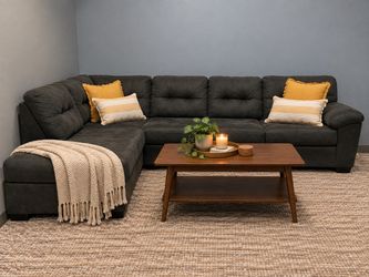 Charcoal Gray Sectional Sofa With Chaise-Free Delivery