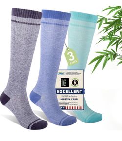 New Compression Socks Women & Men, 15-20 mmHg Bamboo Viscose Knee High