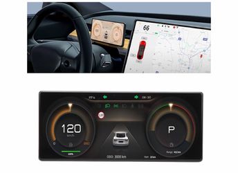 Dashboard Display, LCD Instrument Cluster Screen Compatible with Y, 9in IPS Car HUD Replacement (Intel Atom)