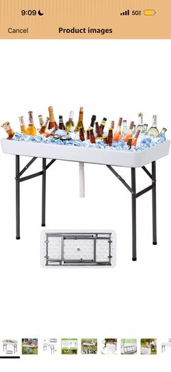 foldable table ice holder