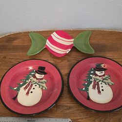 3 Christmas Plates
