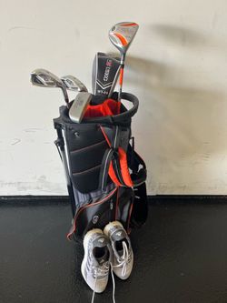 U.S. Kids Golf WT-20U Orange Golf Clubs, Bag, and Shoes