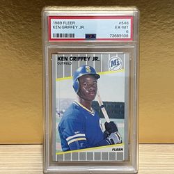 HOF Ken Griffey Jr Graded Rookie Baseball Card (1989 Fleer) 🔥🔥 Sharp Card!! 