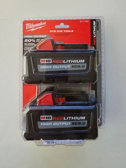 Milwaukee M18 High Output 6.0 Battery 2 pack