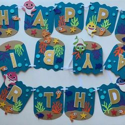 Baby Shark Birthday Banner