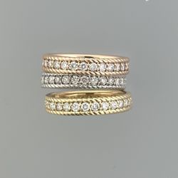 14kt eternity ring (rose gold) (white gold) (yellow gold) .83ct tw 28 diamonds 