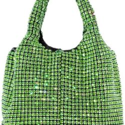 Brand New Green Rhinestone Evening Purse