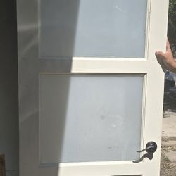  32x80 Modern 3-Lite Frosted Glass Interior Door Solid Core LEFT HAND – $195 OBO