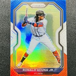 2021 Prizm Baseball Ronald Acuna Jr RWB Refractor Braves