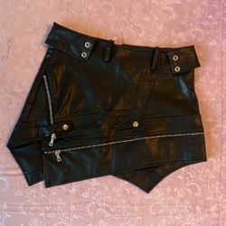 Leather Mini Skirt - Black - Original 