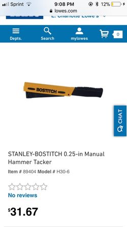 STANLEY-BOSTITCH 0.25-in Manual Hammer Tacker