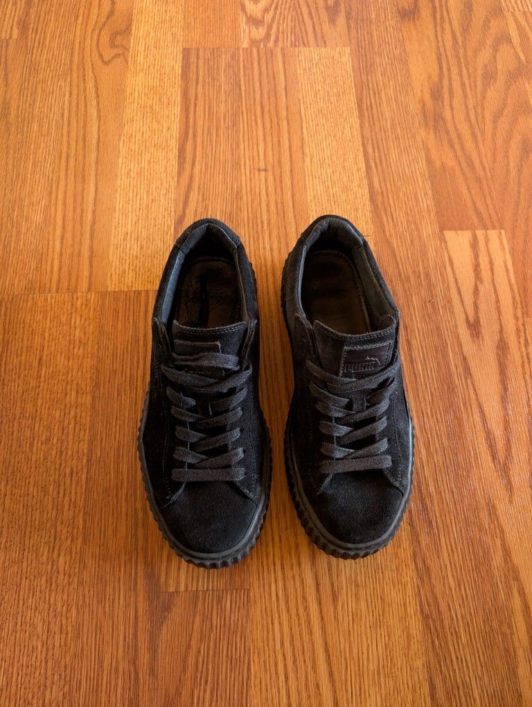 Rhianna Puma Creepers Satin Black Size 7.5 Women