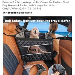 NEW! MixJoy Large Pet Car Seat Extender, Good For Large Or Medium Size Dogs