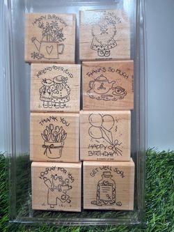 Nice N Easy Notes Stampin' Up Rubber Stamp Set of 8