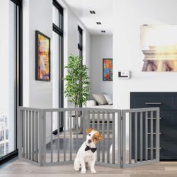 PETMAKER Freestanding Pet Gate, 4 Panel-Gray (BRAND NEW)