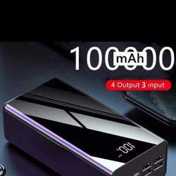 100000 M Ah Portable Moblie Power Bank With Usb Led Display