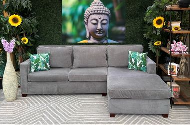 Gray West Elm 2-Piece Sectional w/Chaise