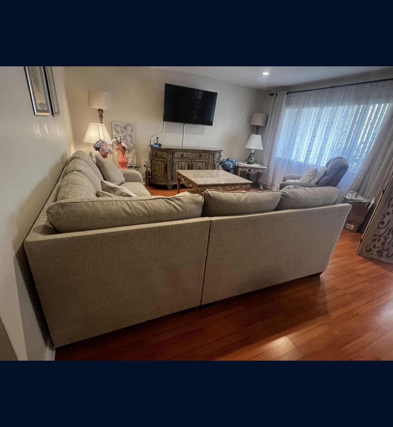 Ashley Furniture Lennon sectional couch beige