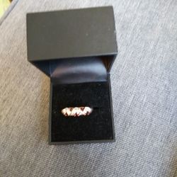 Rose Gold   Ruby And Diamonisse Diamond Gemstone  Ring