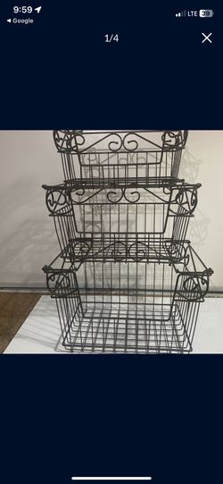 3 Princess House Stackable baskets