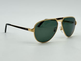 SANTOS DE CARTIER GOLD AVIATOR PILOT SUNGLASSES MINT 100% GENUINE CT0101S ~$1495