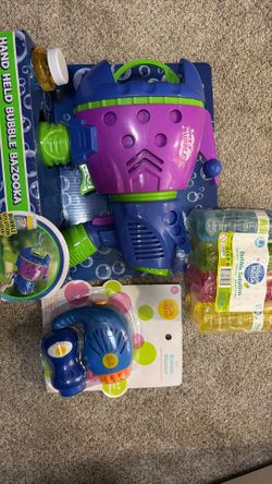 Hand Held Bubble Bazooka, refills and small blaster