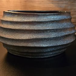Unique Heavy Textured Oval Vase