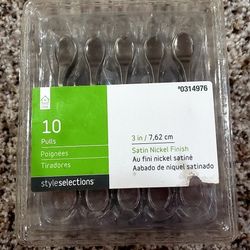 New In Package! 10 3in Satin Nickel Finish Drawer Pulls from Lowe's 