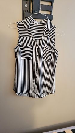 Forever 21 Monochrome Striped Sleeveless Blouse