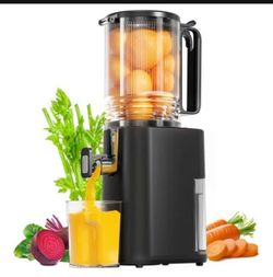 Cold Press Juicer, 5.5inch Wide Feed Chute Juicer Machine, Slow Masticating Juicer for Whole Vegetables & Fruits, Black
