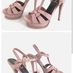 YSL Light Pink Leather Heels