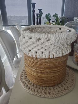 Crochet & Wicker Basket