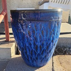 Painted ceramic planter