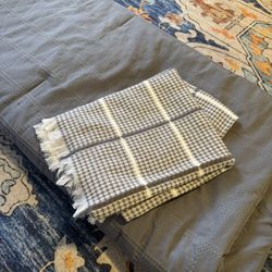 KING SIZE GREY COMFORTER & THROW 