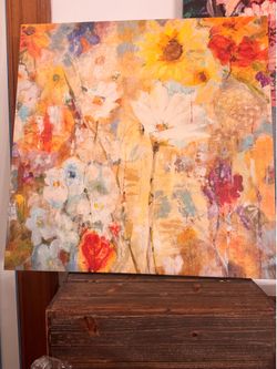 27" square canvas painting