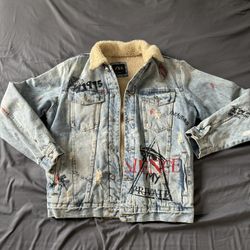 Zara Sherpa Denim Jacket (L)