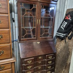 Beautiful Antique Secretary Desk With Keys 