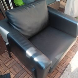 Vegan Leather Lux Black Chair Very Good Condition 