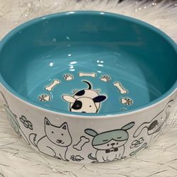Set Of 2 Dog Feeding Bowls- Ceramic