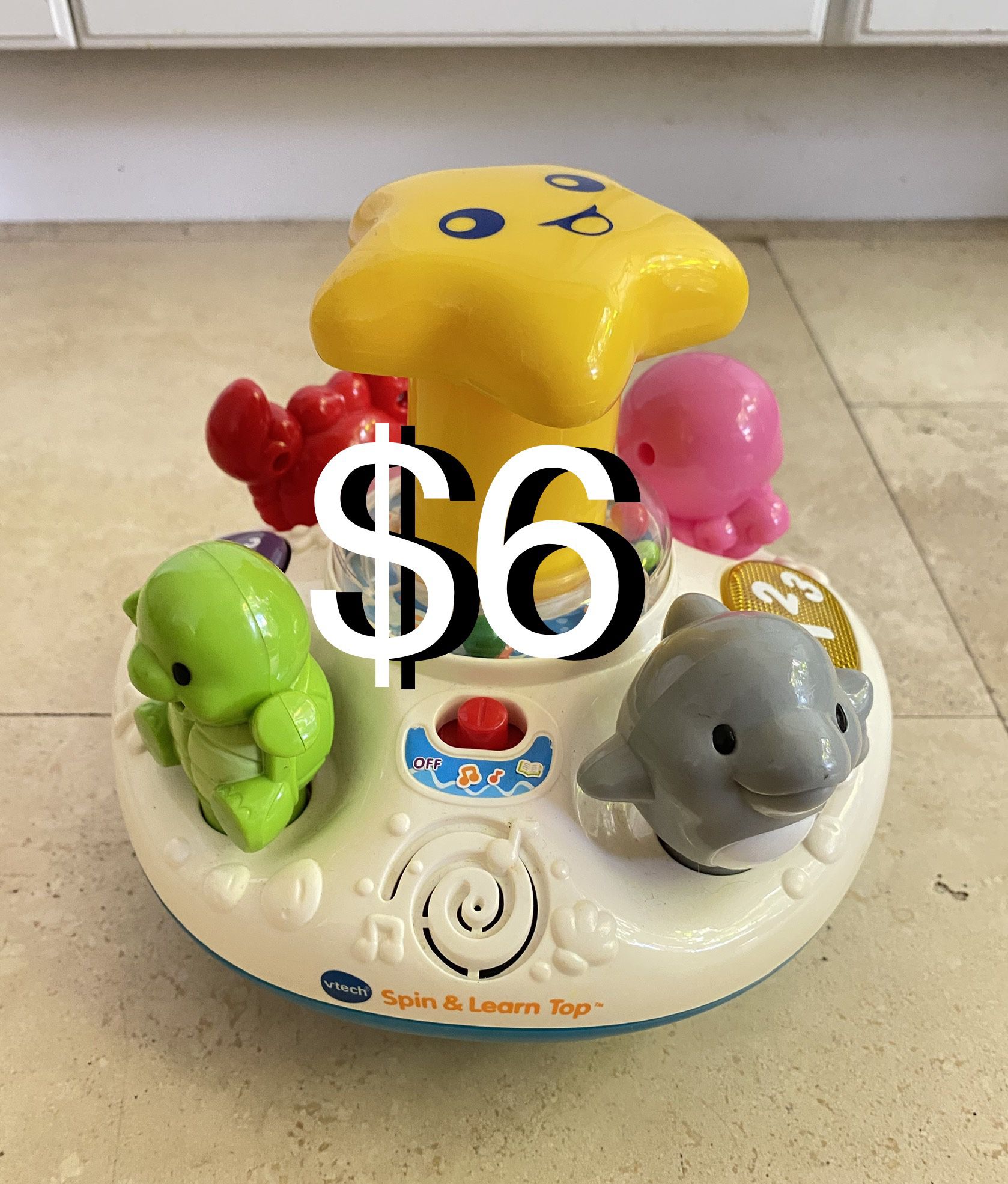 $6 Vtech Spin & Learn Top Educational Toy Sings and lights up