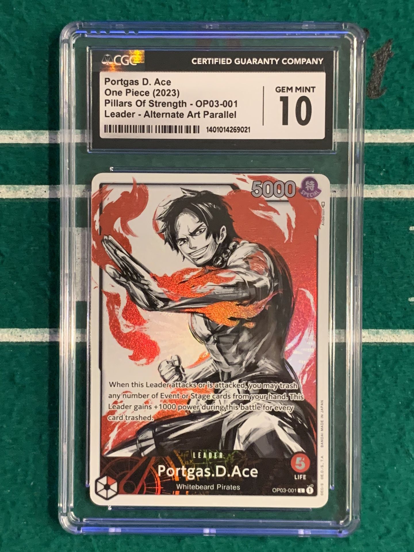 Portgas D Ace Leader Alternate Art CGC 10!!! One Piece - English Version!!!