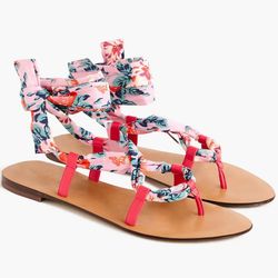J. Crew Wrap-around gladiator sandals in Liberty floral Womens Size 5