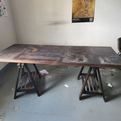 Desk With Raidable Stand, Solid Wood